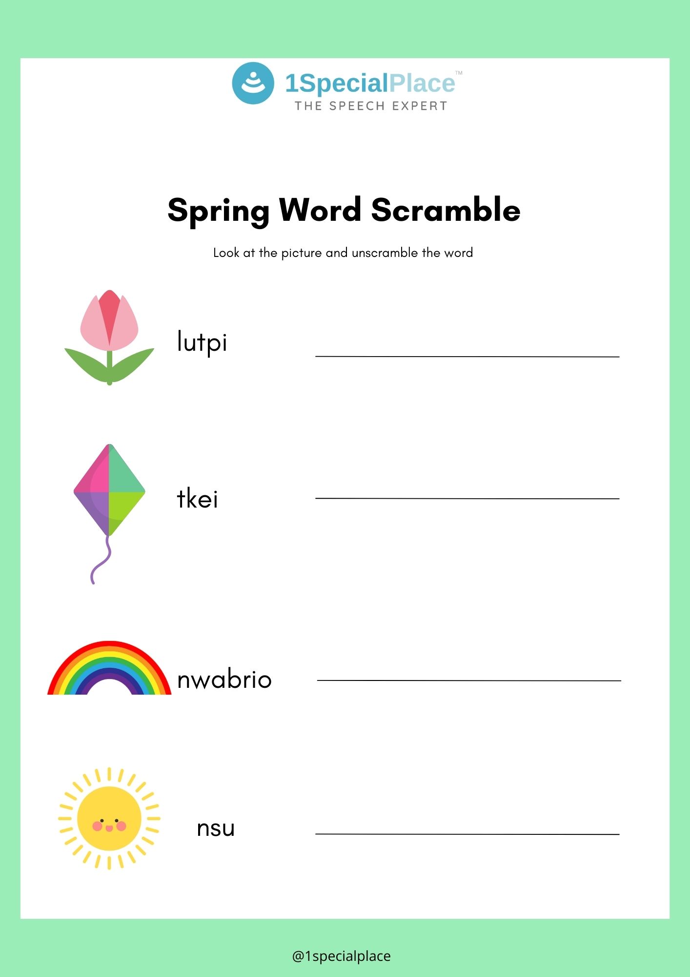 spring worksheet