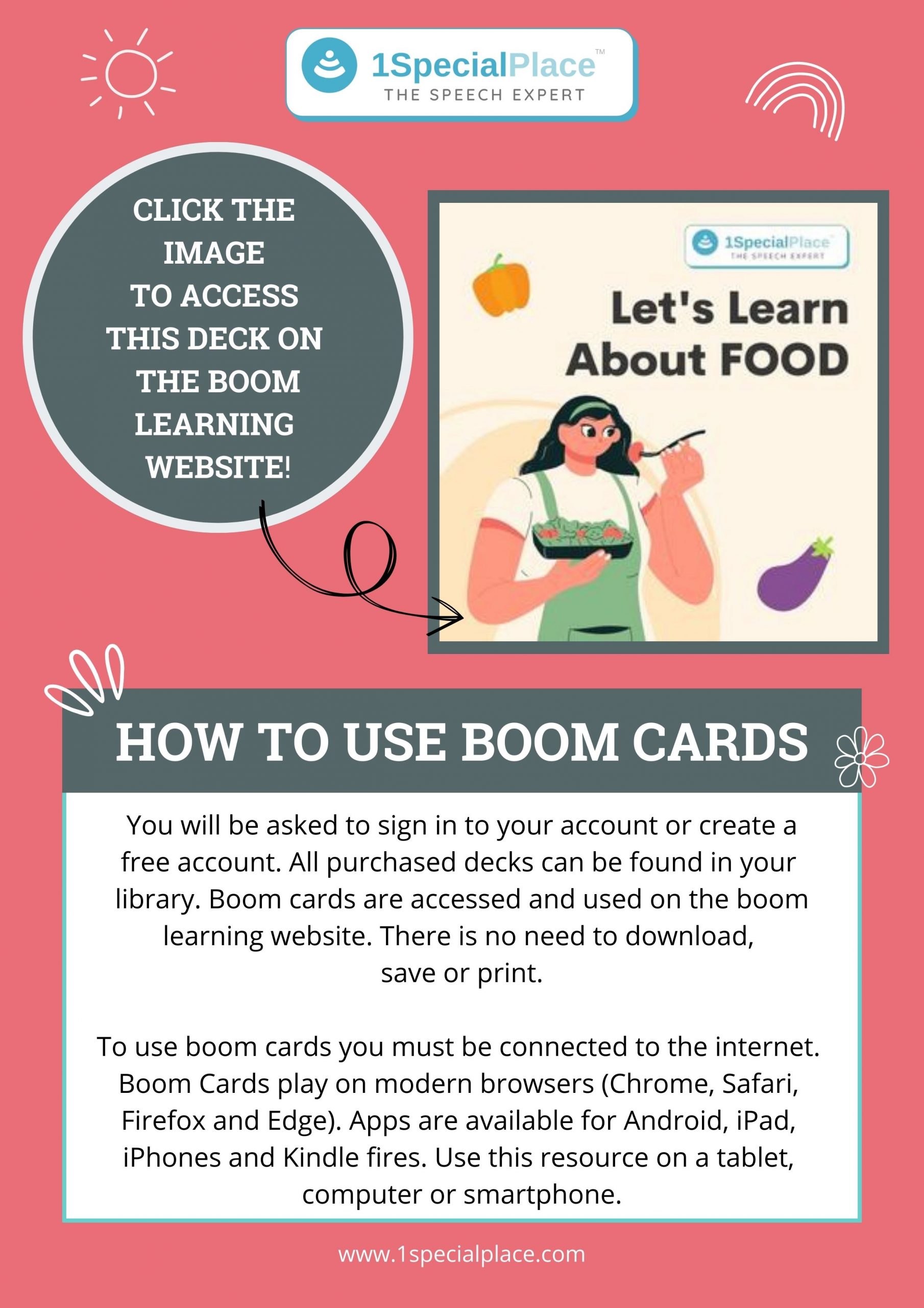 Vocabulary building food boom cards 2