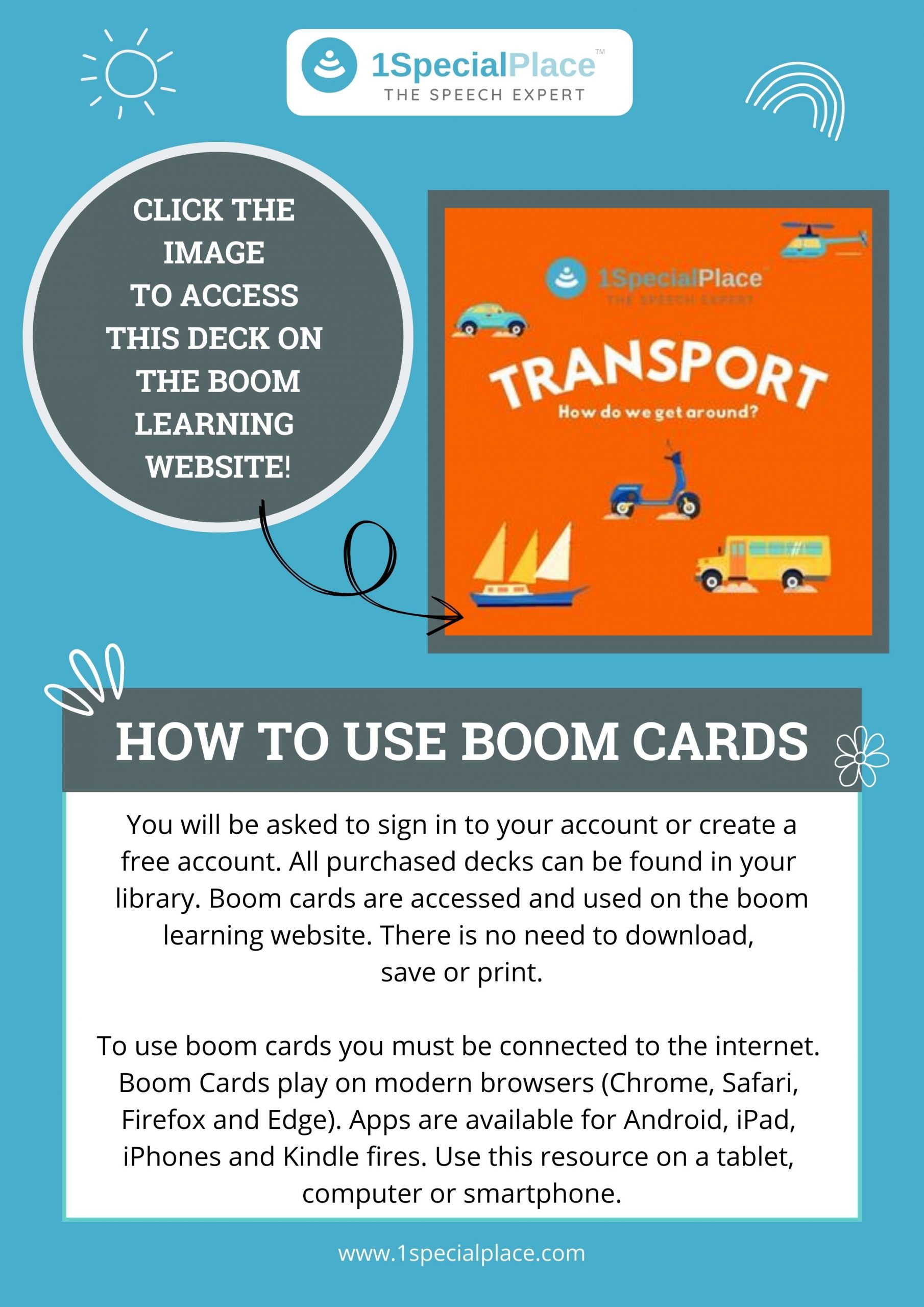 Vocabulary building transport boom cards 2