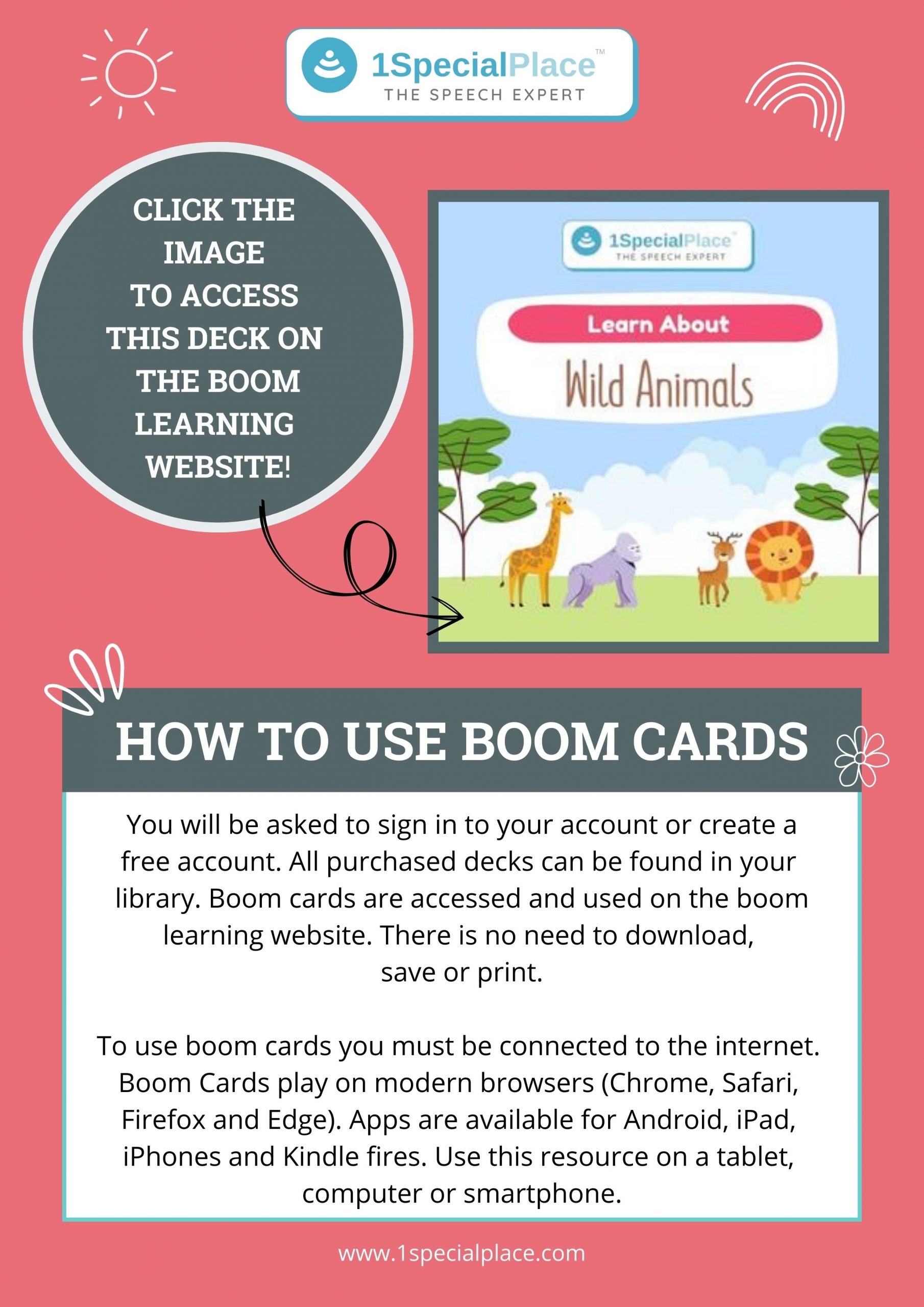Vocabulary building wild animals boom cards 2