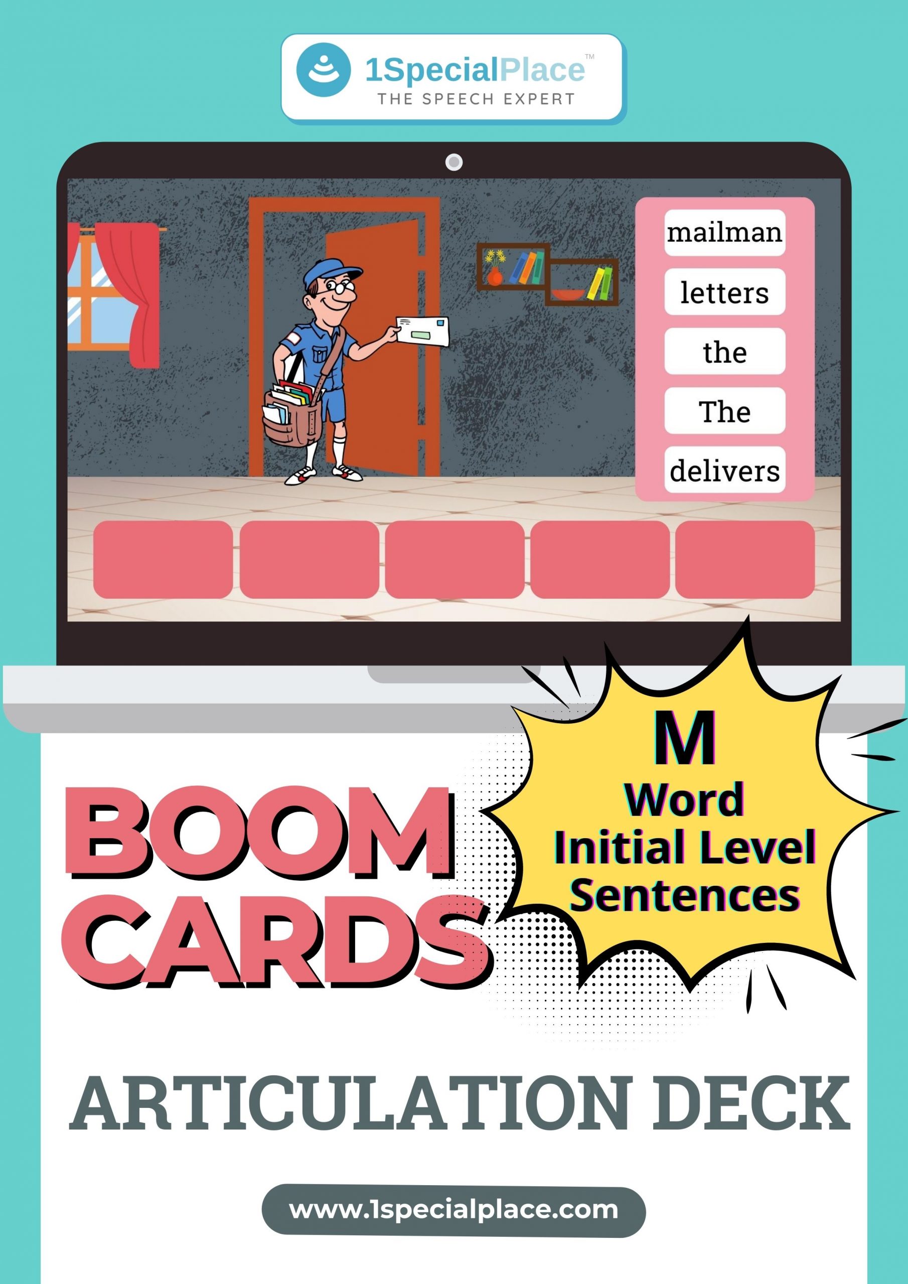 M word initial level sentences boom cards