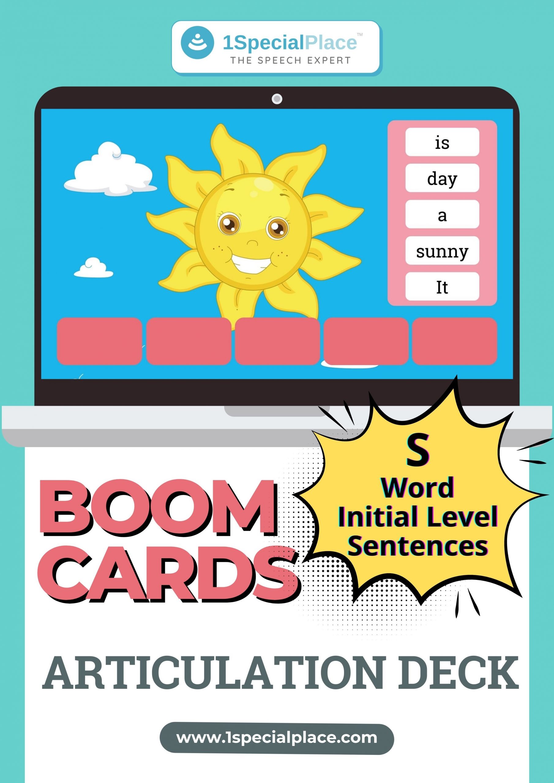 S word initial level sentences boom cards