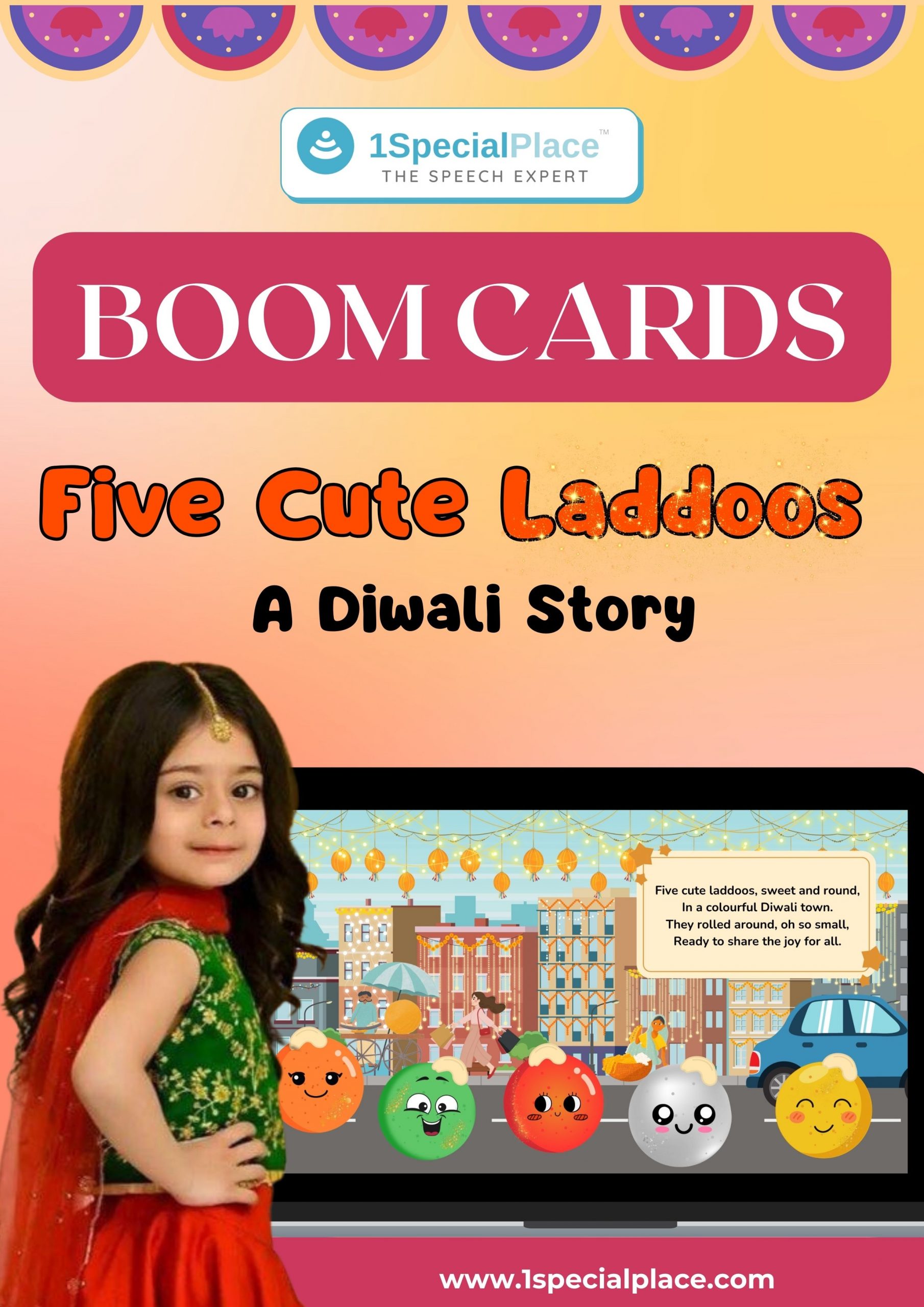 Five cute laddoos BOOM Cards