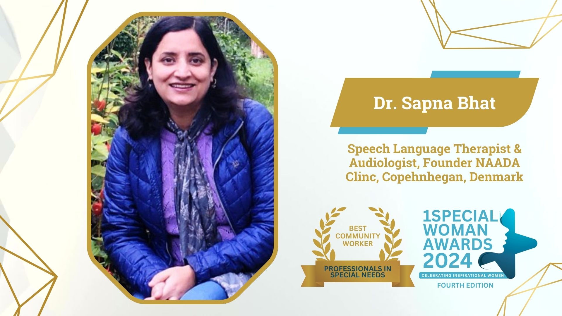 One special award 2024 winner Dr Sapna Bhat at 1special place
